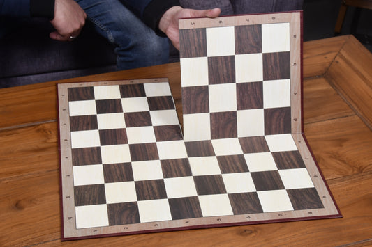 Folding Cardboard 19" Chess Board with Notations in Brown and Off White square - 55mm square