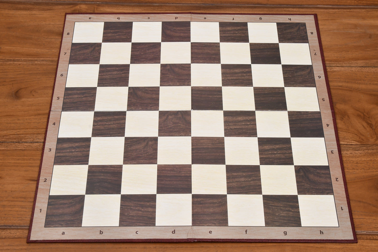 Folding Cardboard 19" Chess Board with Notations in Brown and Off White square - 55mm square