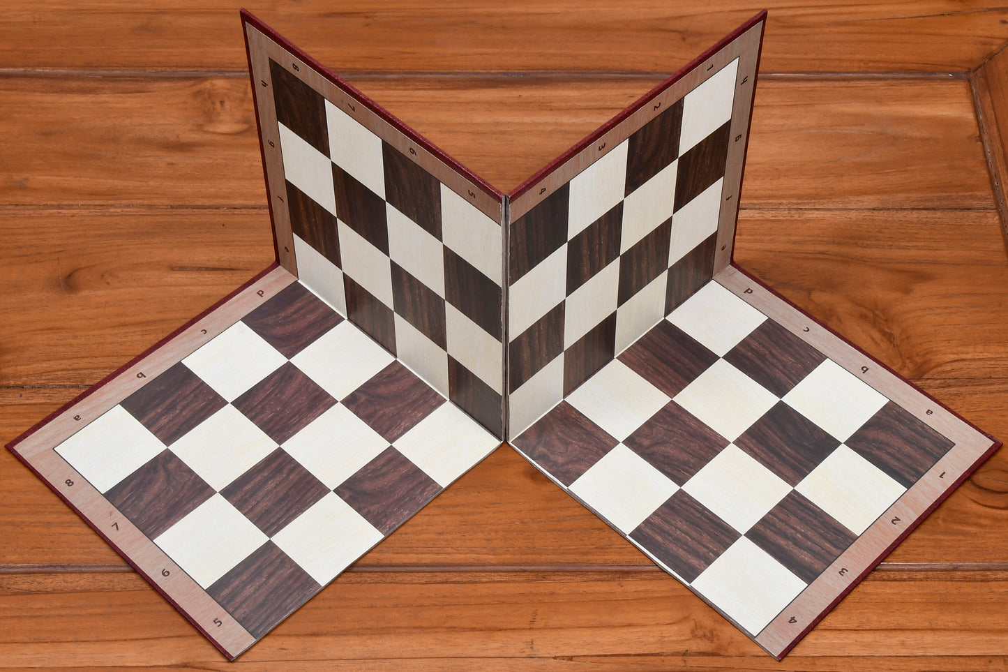 Folding Cardboard 19" Chess Board with Notations in Brown and Off White square - 55mm square