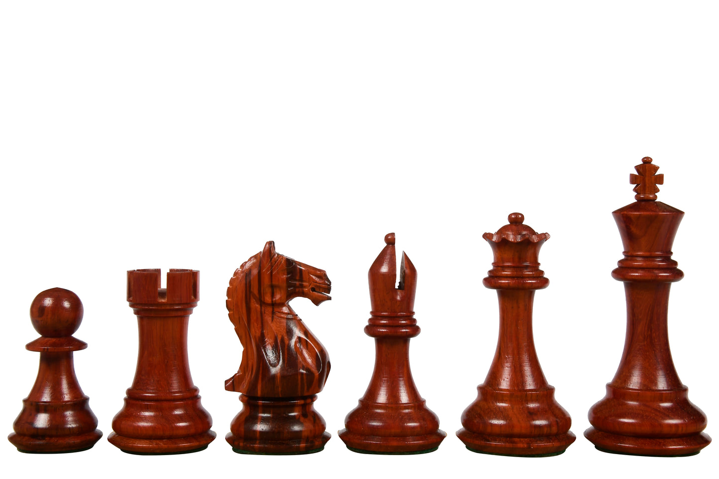 Fierce Knight Staunton Series Chess Pieces in Bud Rosewood & Box Wood - 4.0" King