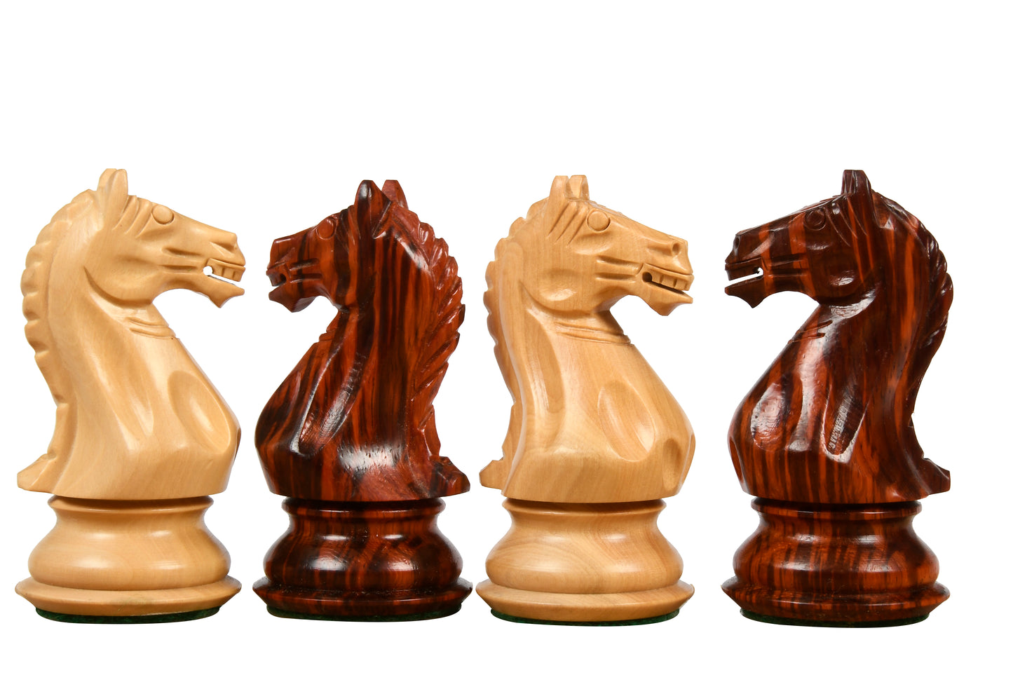 Fierce Knight Staunton Series Chess Pieces in Bud Rosewood & Box Wood - 4.0" King