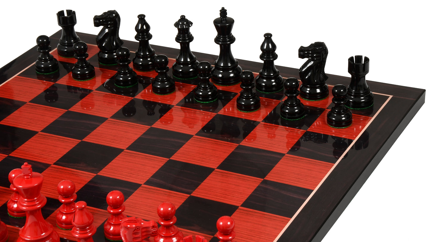 The Smokey Staunton Series Chess Pieces in Painted Box Wood - 3.8" King