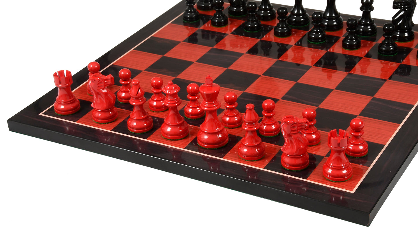 The Smokey Staunton Series Chess Pieces in Painted Box Wood - 3.8" King