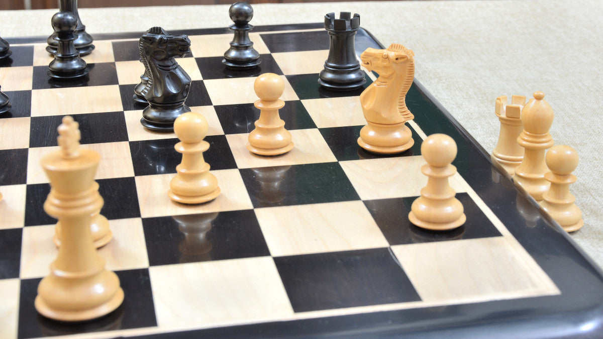 Combo of Classic 101 Staunton Series Club Size Chess Pieces & Wooden Chess Board In Ebony & Box Wood - 3.0" King