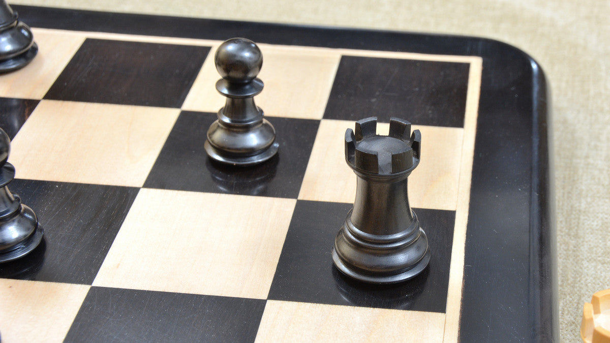 Combo of Classic 101 Staunton Series Club Size Chess Pieces & Wooden Chess Board In Ebony & Box Wood - 3.0" King