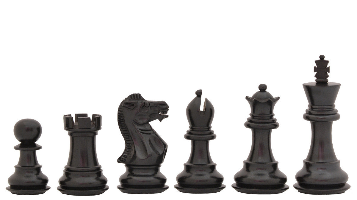 Combo of Classic 101 Staunton Series Club Size Chess Pieces & Wooden Chess Board In Ebony & Box Wood - 3.0" King