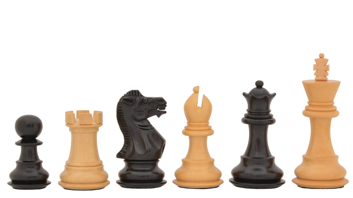 Combo of Classic 101 Staunton Series Club Size Chess Pieces & Wooden Chess Board In Ebony & Box Wood - 3.0" King