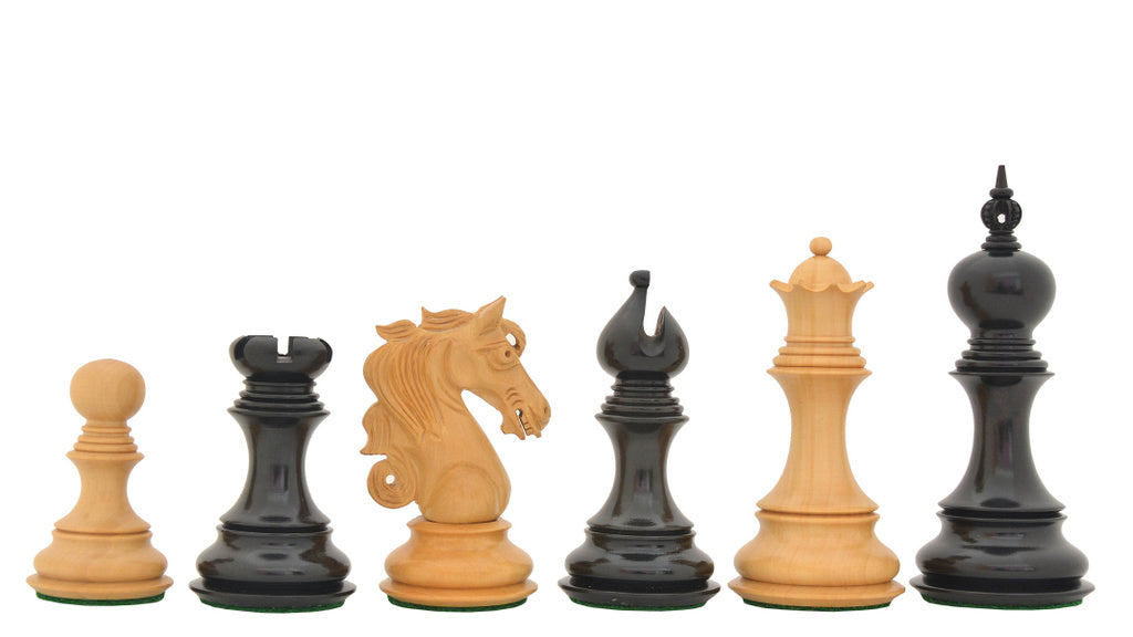 Admiral Series II Staunton Chess Set with Chess Board in Ebony / Boxwood - 4.5" King