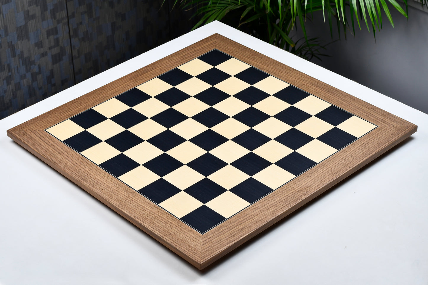 Wooden Deluxe Black Dyed Poplar & Sycamore with Matte Finish Chess Board 24" - 60 mm