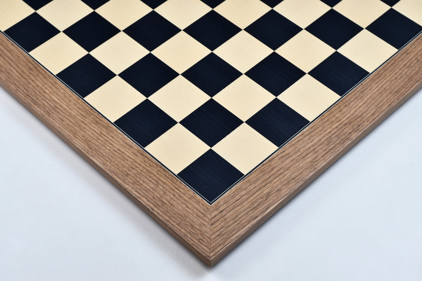 Wooden Deluxe Black Dyed Poplar & Sycamore with Matte Finish Chess Board 24" - 60 mm