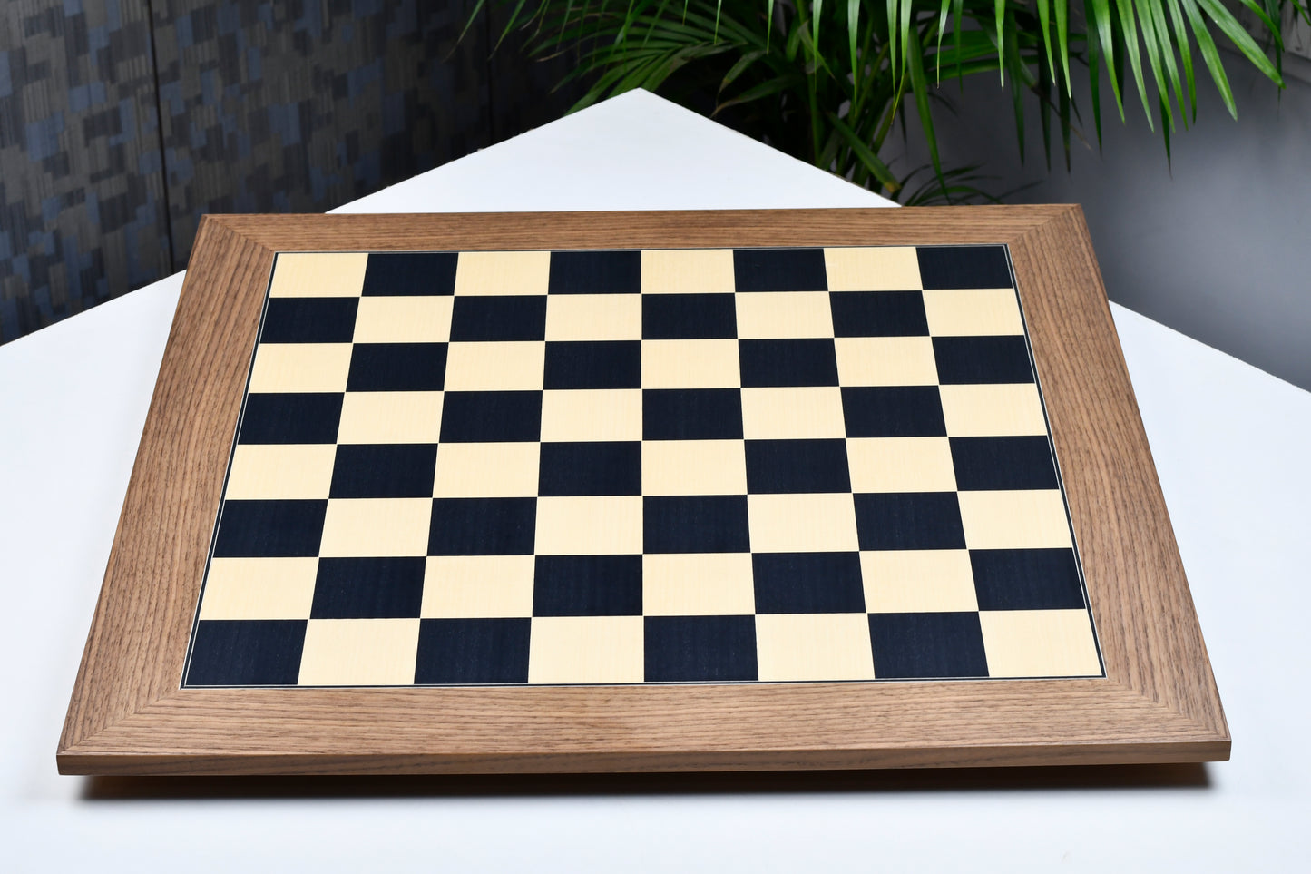 Wooden Deluxe Black Dyed Poplar & Sycamore with Matte Finish Chess Board 24" - 60 mm