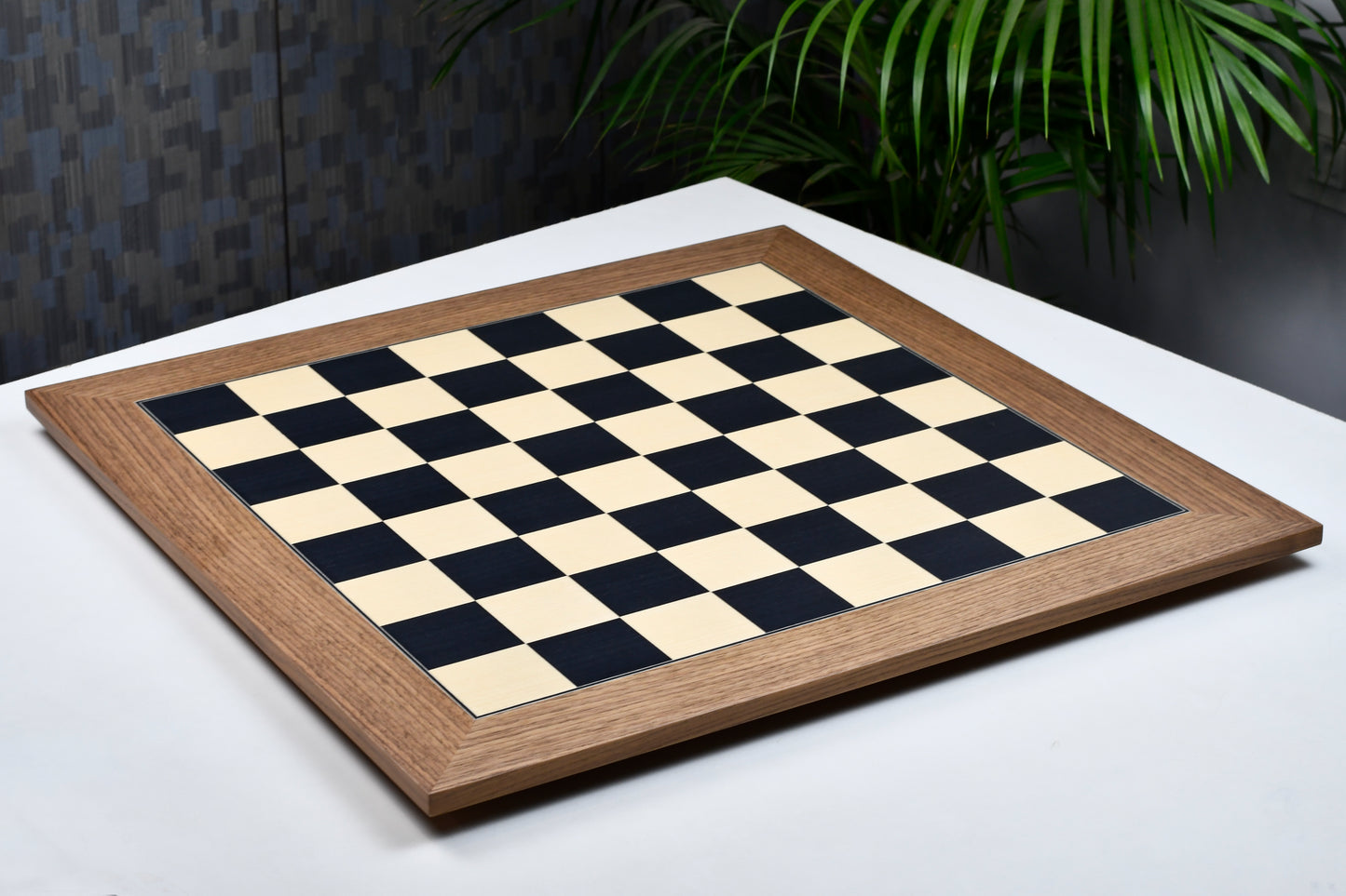 Wooden Deluxe Black Dyed Poplar & Sycamore with Matte Finish Chess Board 24" - 60 mm