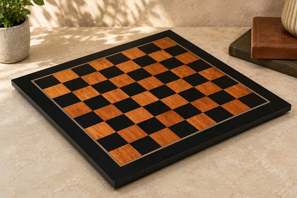 Golden Brown Wood Grain Tournament Chess Board 21" 57 mm Squares