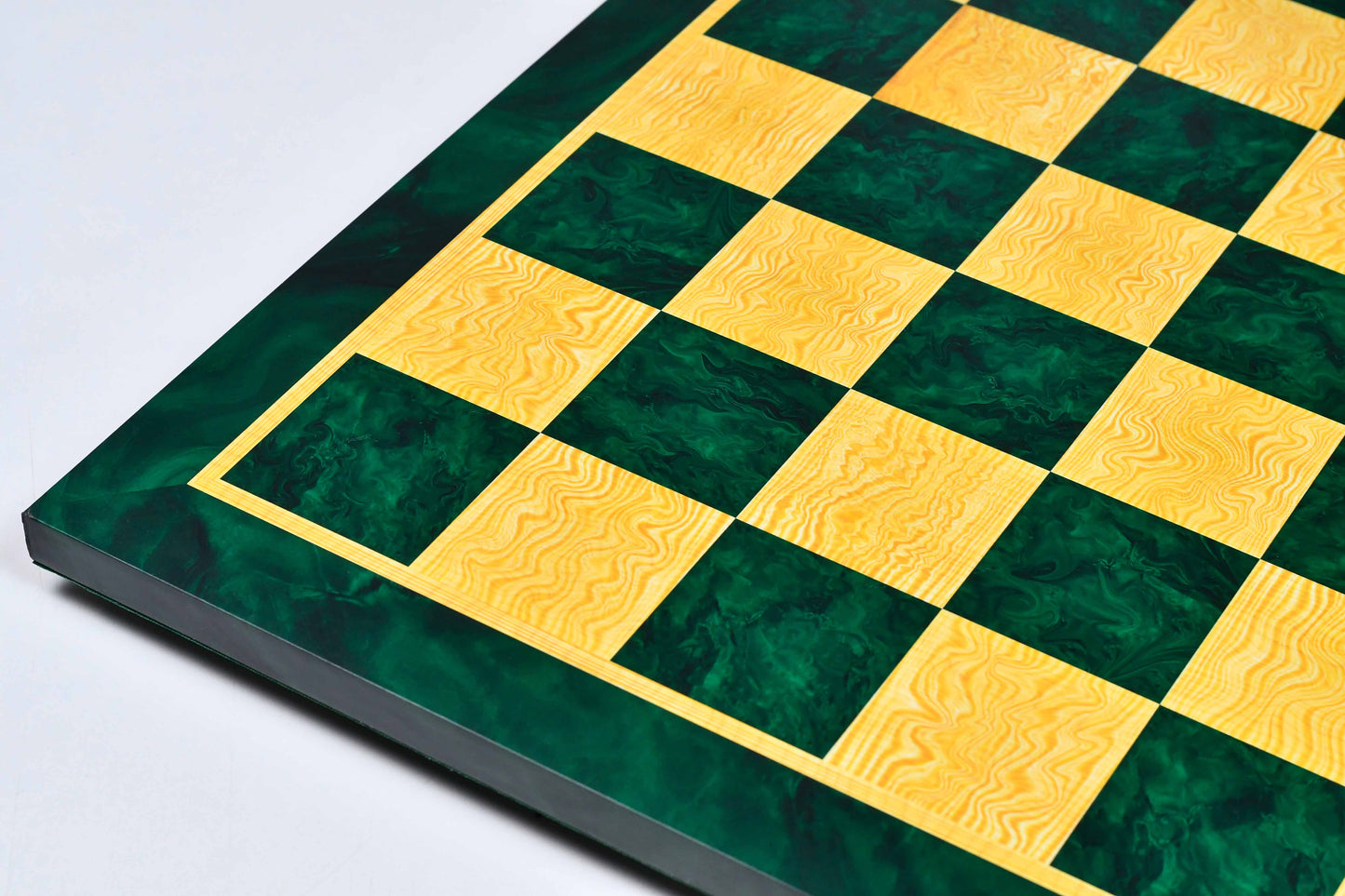 Green Burl Wooden Pattern Tournament Chess Board 21" 57mm Squares