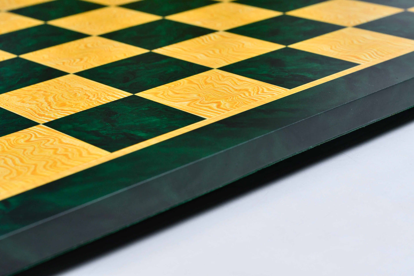 Green Burl Wooden Pattern Tournament Chess Board 21" 57mm Squares