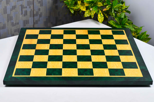 Green Burl Wooden Pattern Tournament Chess Board 21" 57mm Squares