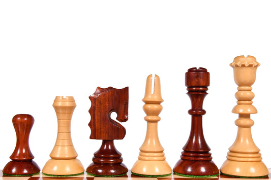 Reproduced Historic 1929 Barcelona "Joc Catalan" Chess Pieces in Bud Rose Wood & Box Wood - 4.3" King