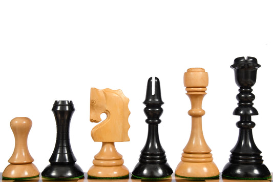 Reproduced Historic 1929 Barcelona "Joc Catalan" Chess Pieces in Ebony & Box Wood - 4.3" King (Copy)