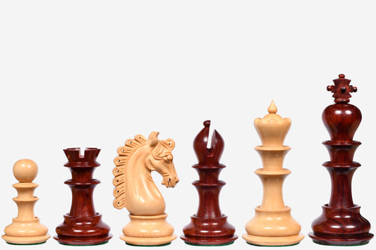 The Hurricane Series Staunton Luxury Chess Pieces Bud Rose & Box Wood - 4.7" King