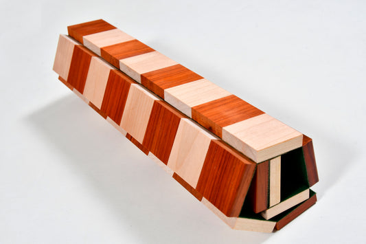 Folding Wooden Chess Board in Bud Rose Solid Wood (Padauk) & Maple Wood 12.8" - 40 mm Square