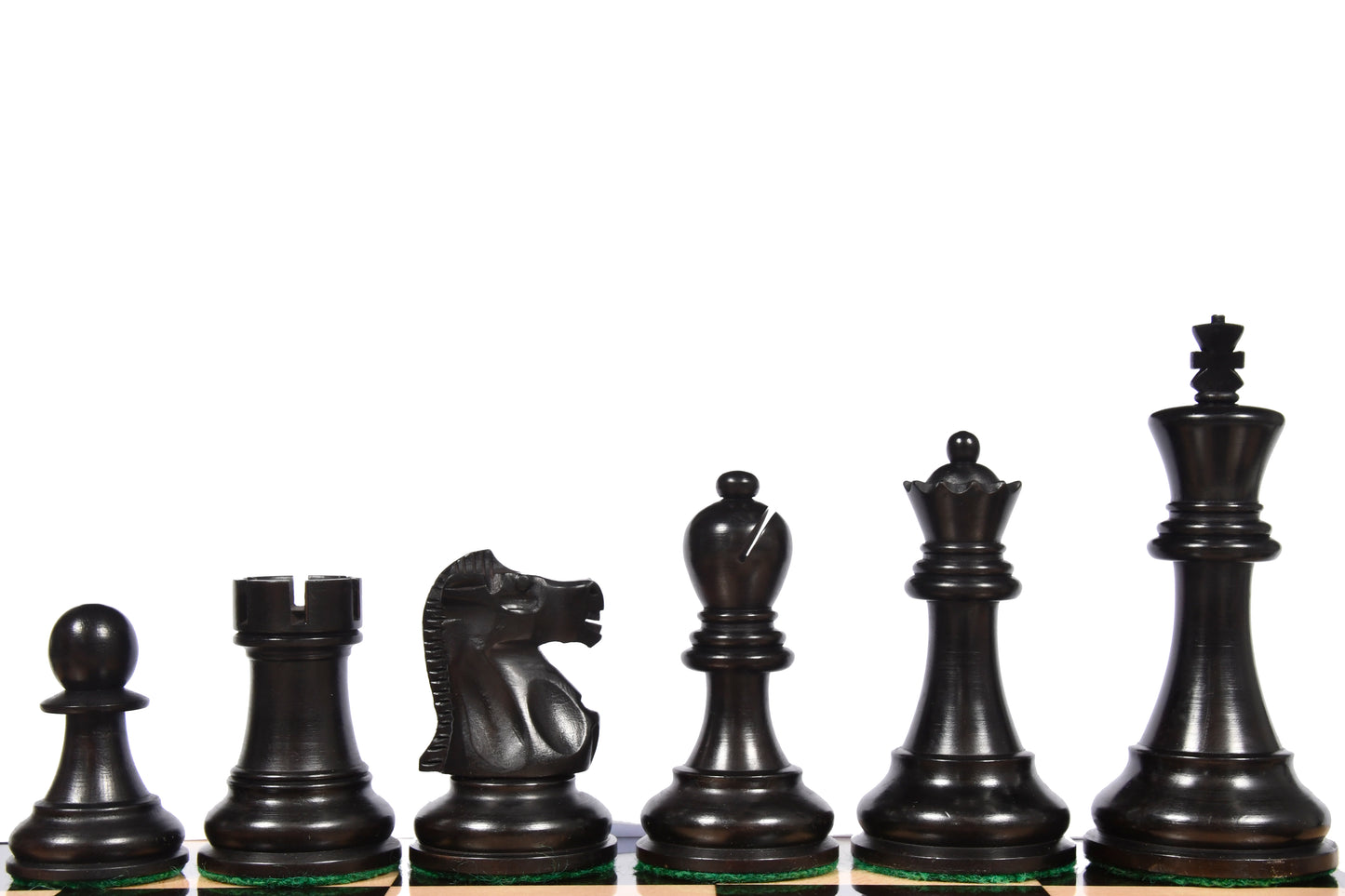 1972 Reproduced Fischer-Spassky Staunton Pattern Chess Pieces V2.0 in Ebonized Wood & Antique Boxwood - 3.75" King