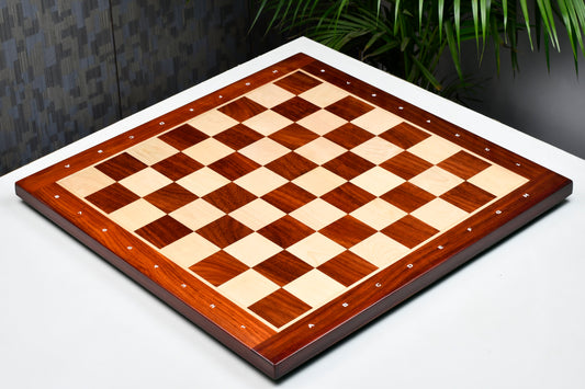 Wooden Chess Board with Notation Blood Red Bud Rose Wood 23" - 60 mm