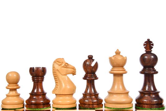 The Taj Staunton Series Carved Chess Pieces in Rosewood & Box Wood - 3.5" King