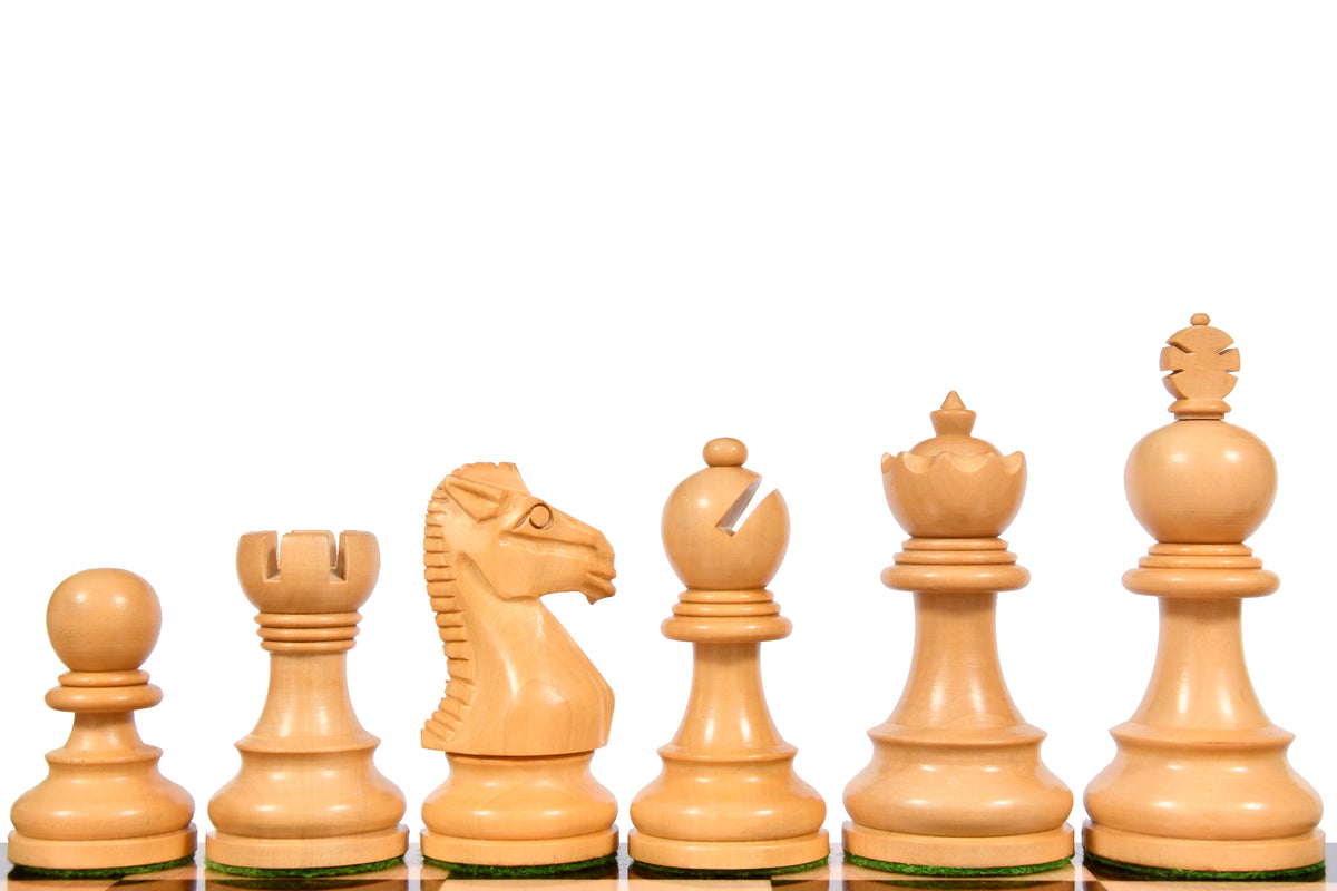The Taj Staunton Series Carved Chess Pieces in Rosewood & Box Wood - 3.5" King