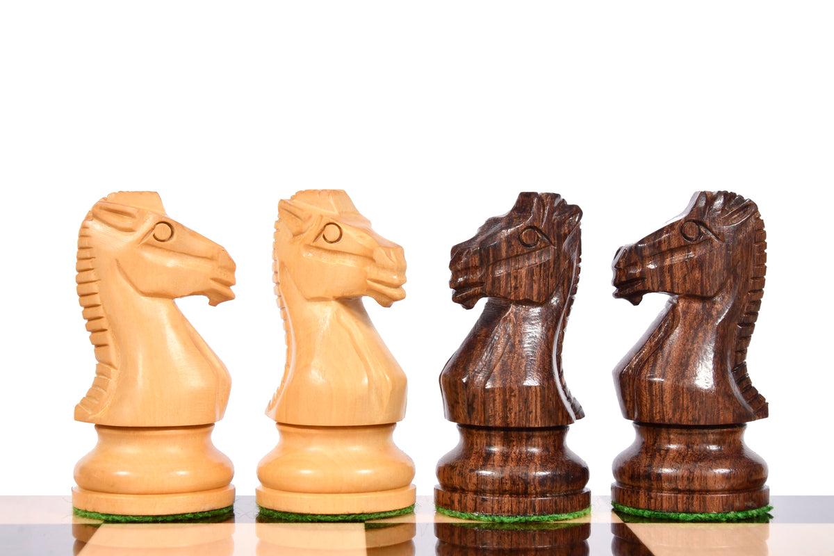 The Taj Staunton Series Carved Chess Pieces in Rosewood & Box Wood - 3.5" King