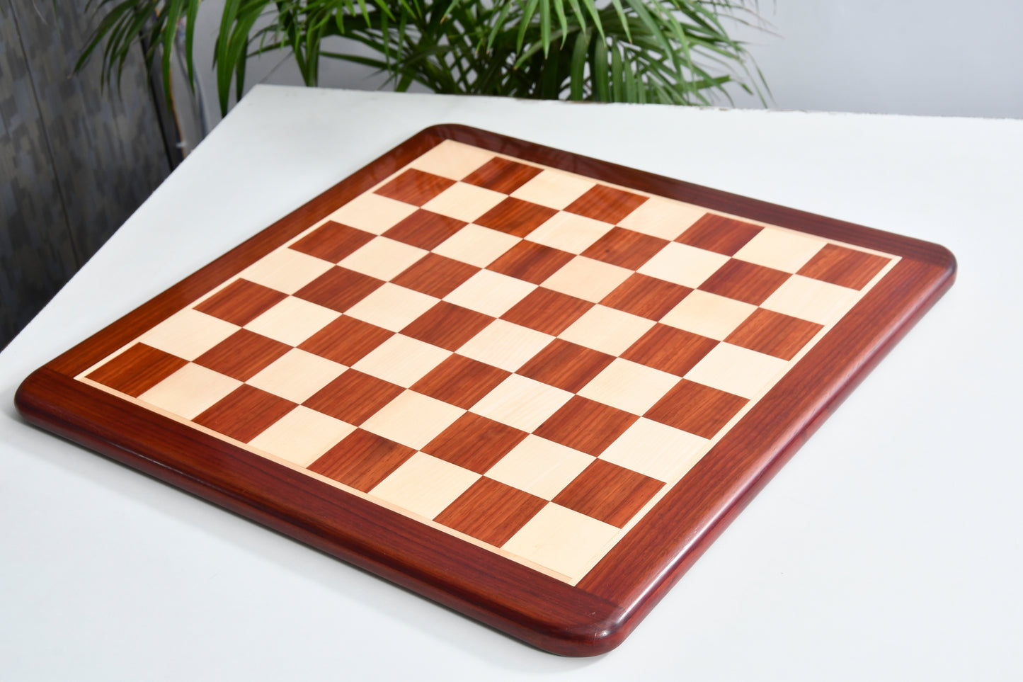 Combo The New Columbian Staunton Series Chess Pieces in Bud Rose Wood & Box wood - 3.8" King with Wooden Chess Board