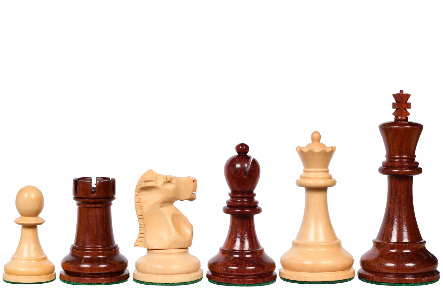 1972 Repro Fischer-Spassky Pattern Chess Pieces V2.0 in Rosewood / Boxwood - 3.75" King with Board