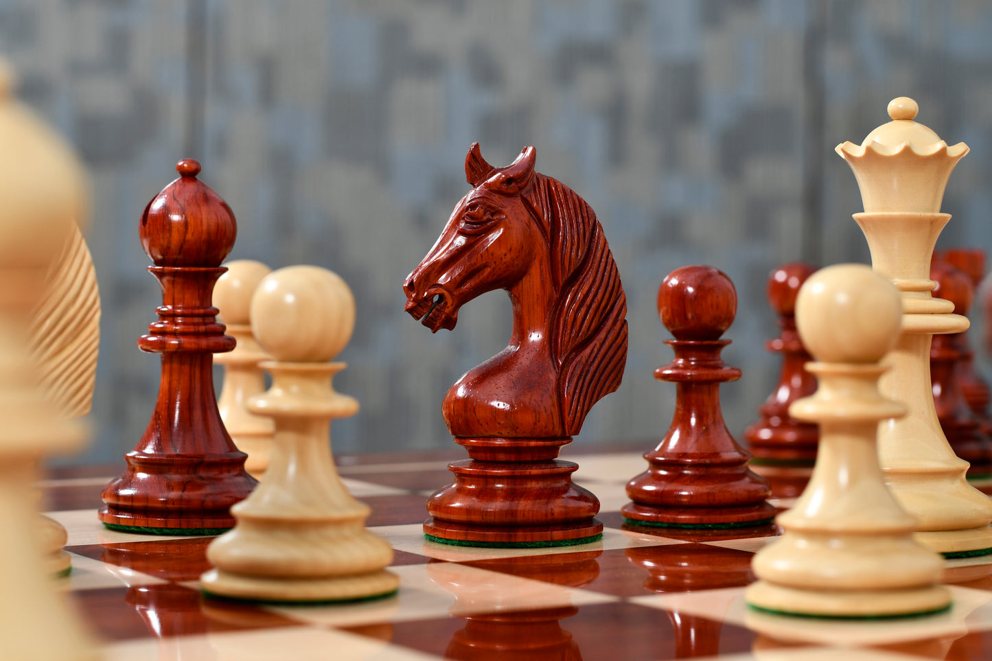 The Monarch’s Gambit Handcrafted Luxury Chess Pieces – in Bud Rosewood & Boxwood 4.4" King