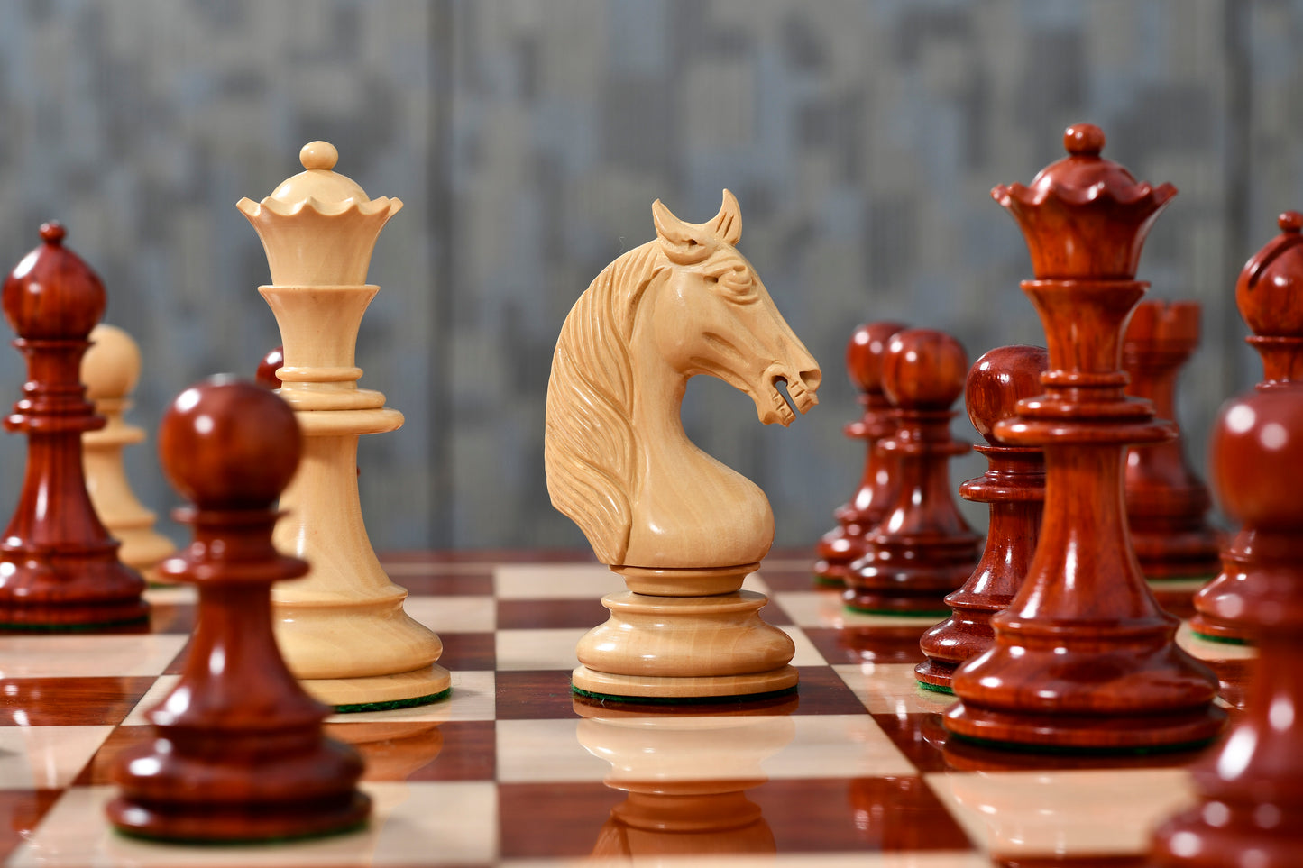 The Monarch’s Gambit Handcrafted Luxury Chess Pieces – in Bud Rosewood & Boxwood 4.4" King