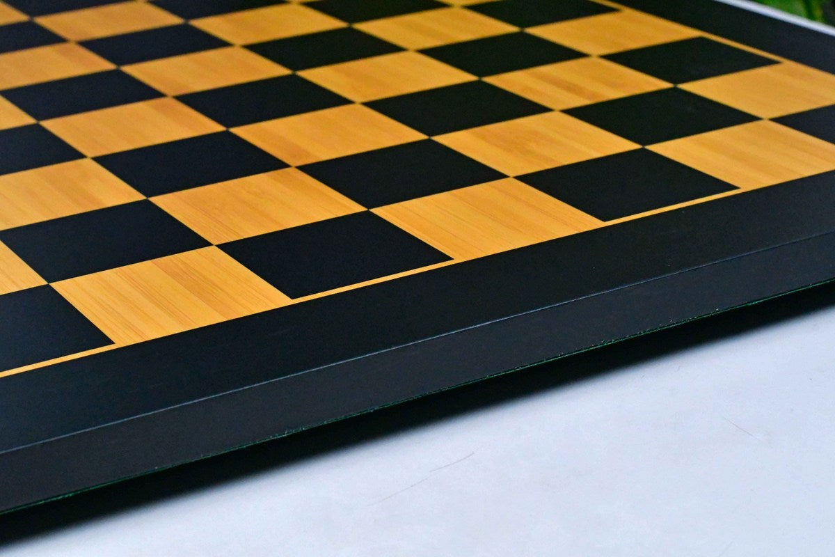 Midnight Black & Golden Tournament Chess Board 21" 57 mm Squares