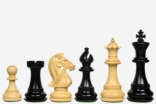 The Noble Stallion Chess Set Bridle Edition in Ebony & Box Wood - 4.8" King