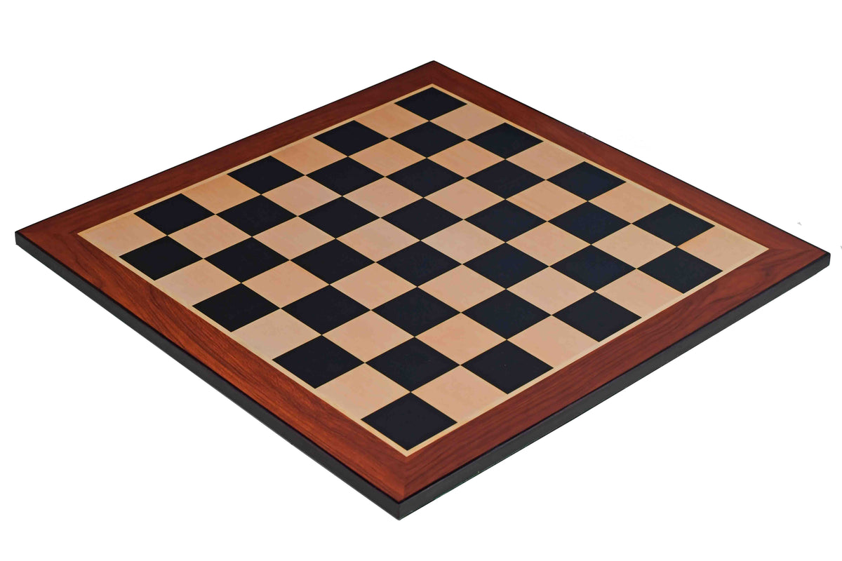 21" Wooden Chess Board in Ebony & Maple Look with Epoxy Matte Finish – 55mm Squares