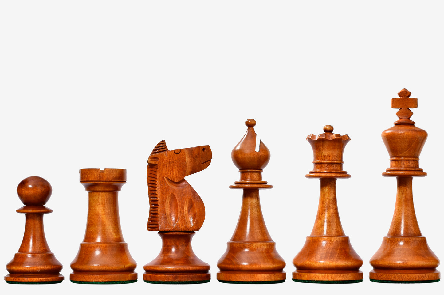 1973 Philippines International Tournament Chess Pieces in Antiqued Wood & Ebonized Boxwood -4.2" King