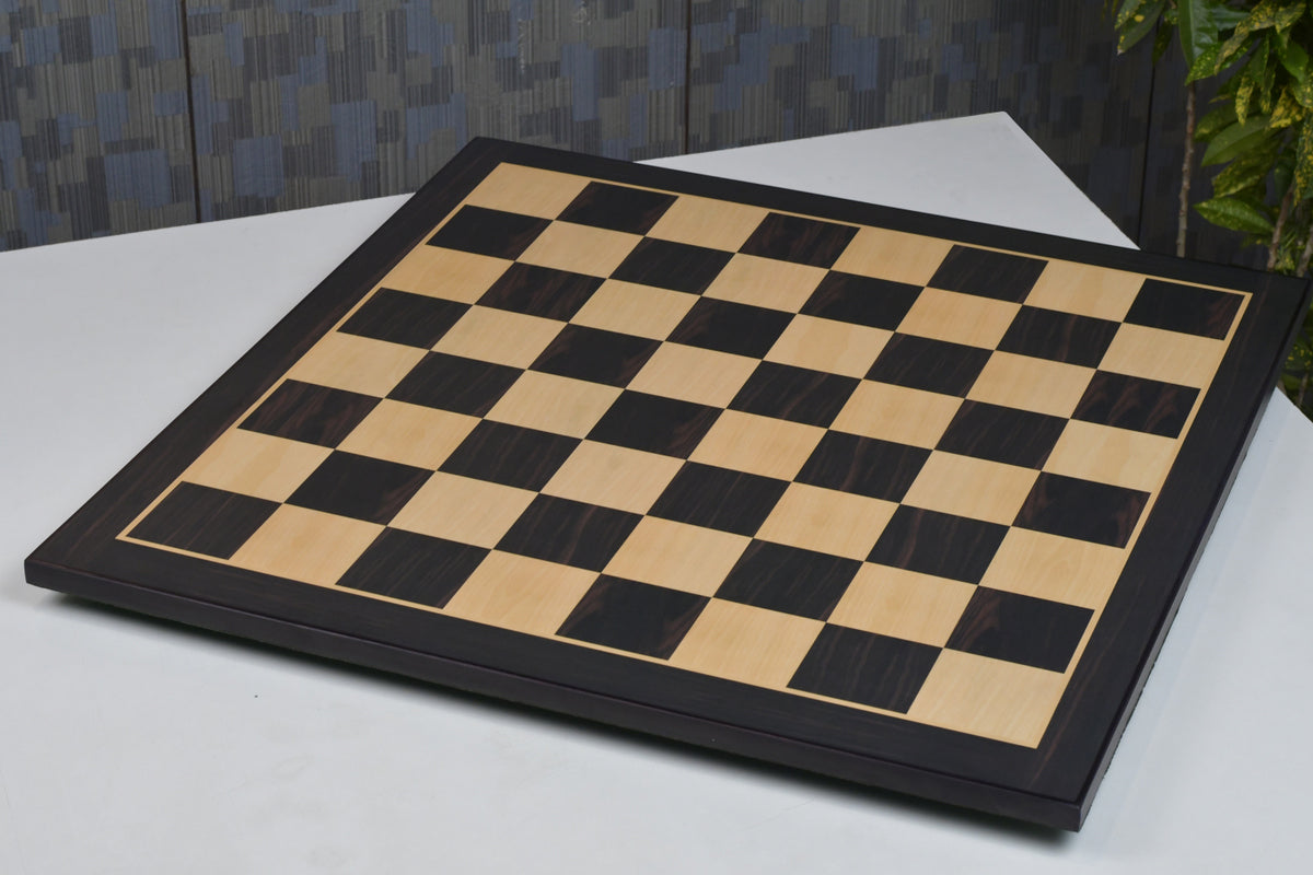 21" Ebony & Maple Look Wooden Chess Board with Epoxy Matte Finish – 55mm Squares