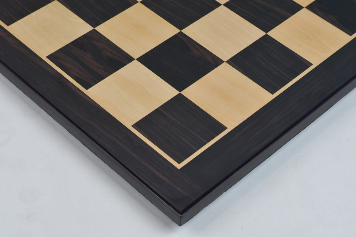 21" Ebony & Maple Look Wooden Chess Board with Epoxy Matte Finish – 55mm Squares