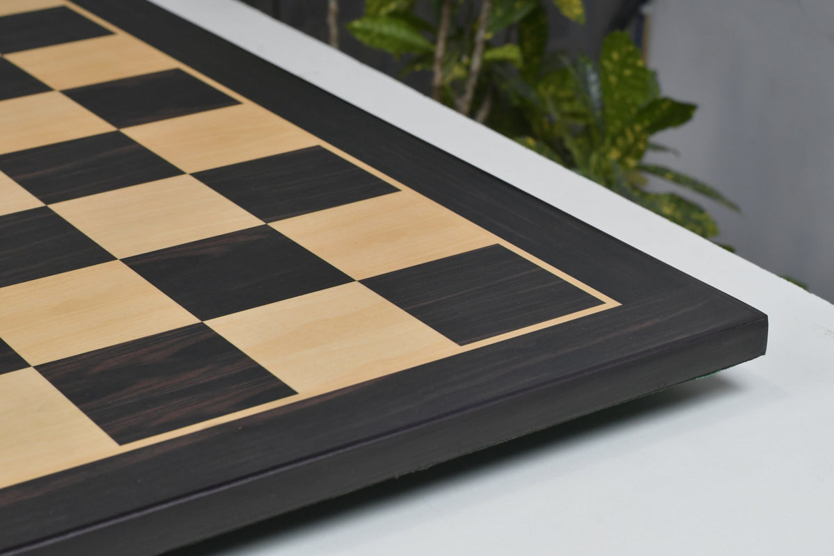 21" Ebony & Maple Look Wooden Chess Board with Epoxy Matte Finish – 55mm Squares