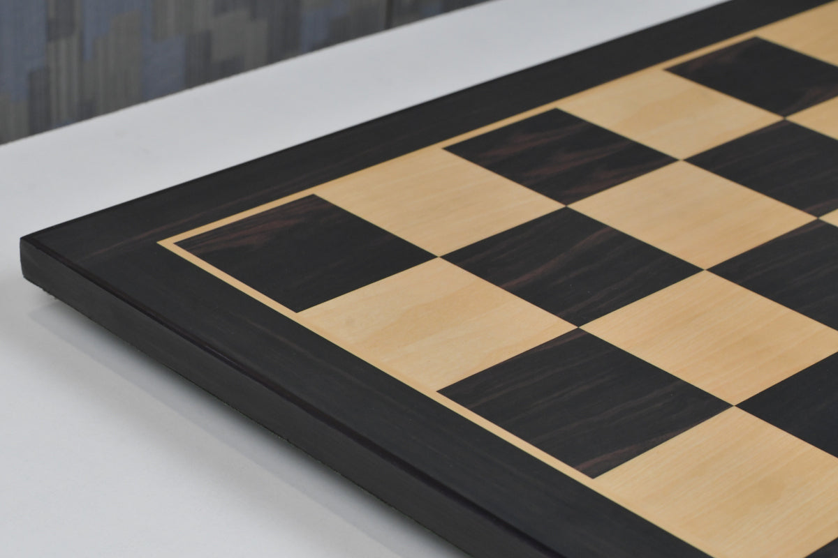21" Ebony & Maple Look Wooden Chess Board with Epoxy Matte Finish – 55mm Squares
