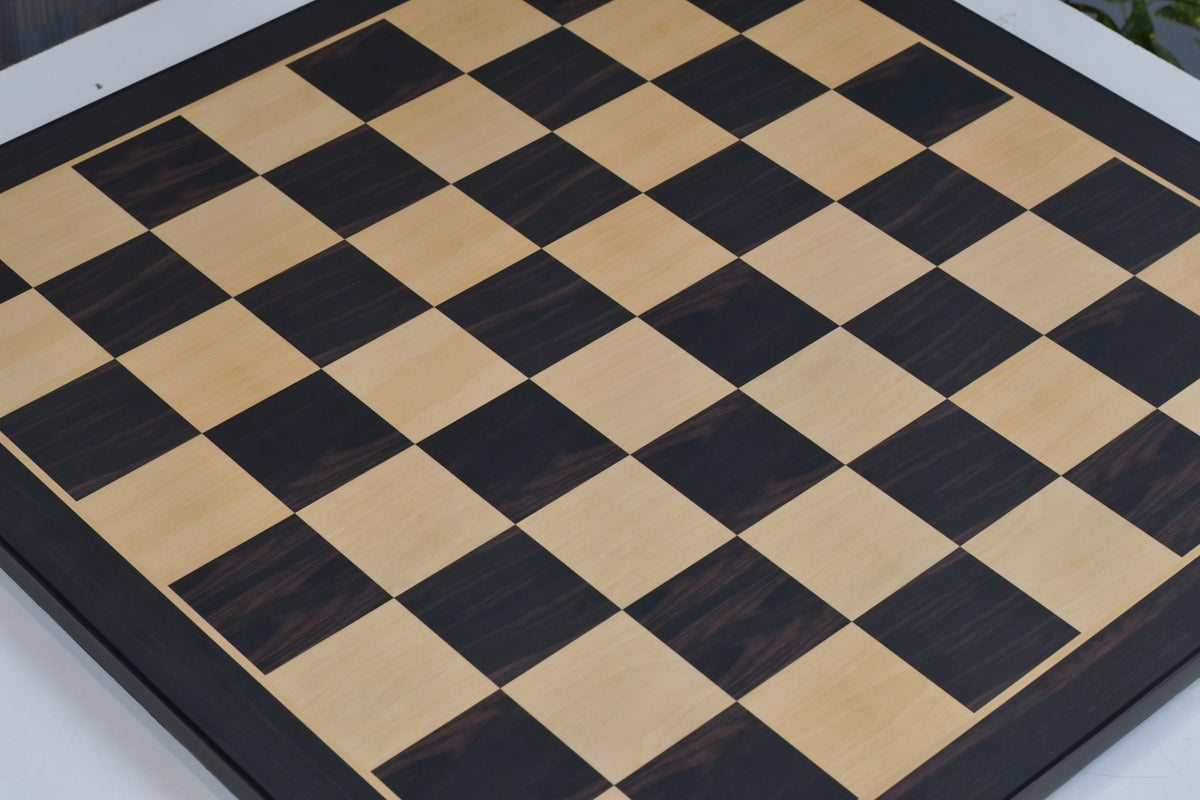 21" Ebony & Maple Look Wooden Chess Board with Epoxy Matte Finish – 55mm Squares