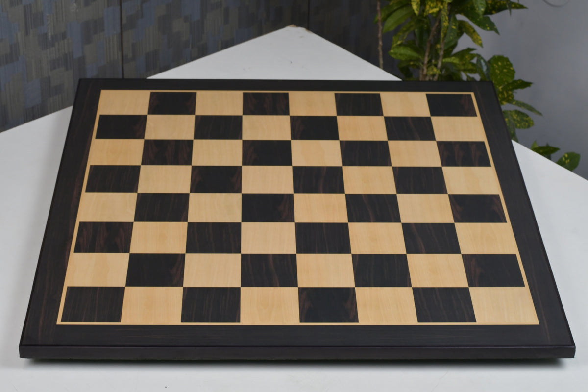21" Ebony & Maple Look Wooden Chess Board with Epoxy Matte Finish – 55mm Squares