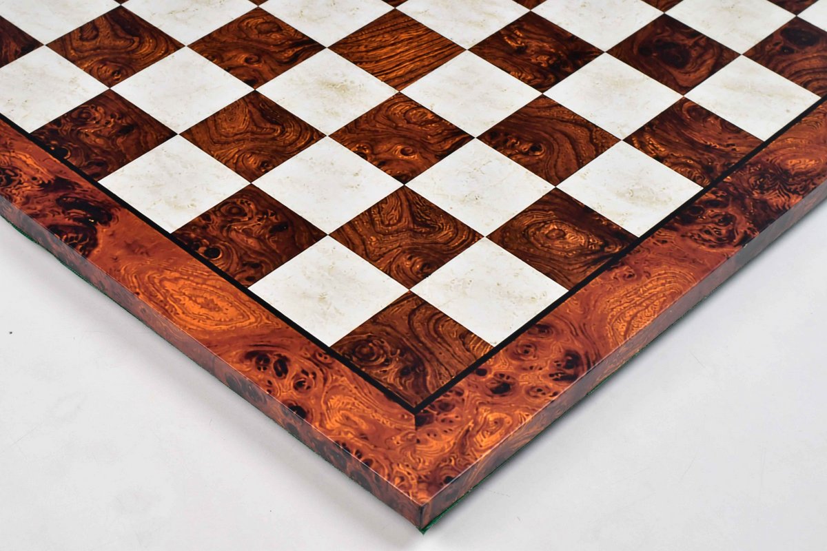 Reddish-brown burl grain Tournament Chess Board 21" 57 mm Squares
