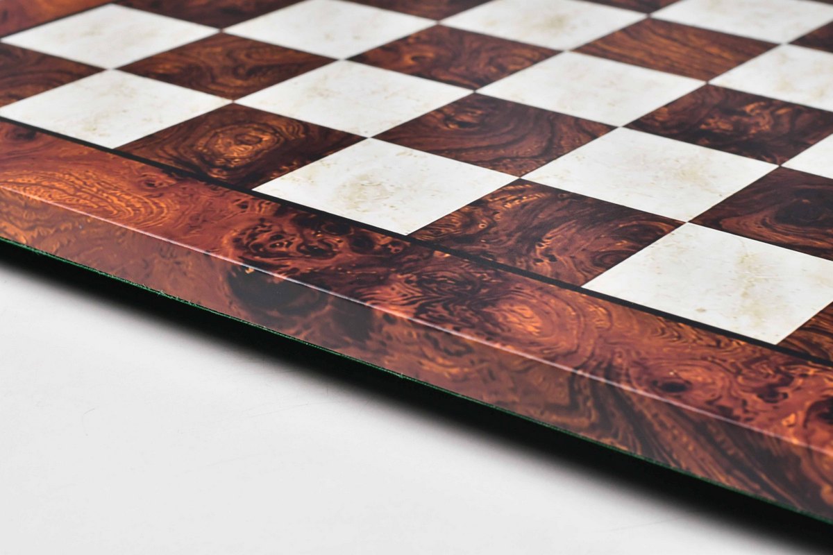 Reddish-brown burl grain Tournament Chess Board 21" 57 mm Squares