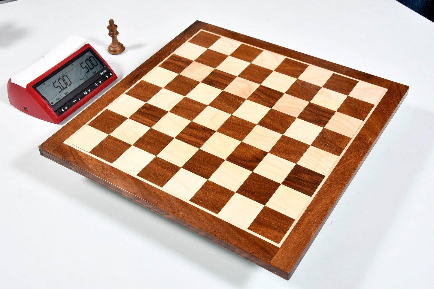 Solid Wood Chess Board in Sheesham & Box Wood - 14.5" - 37mm