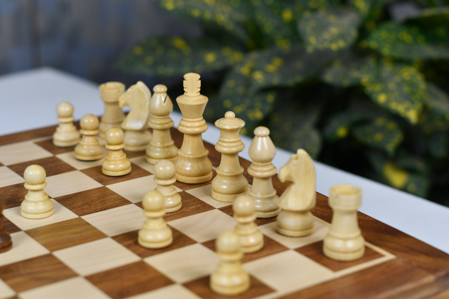 12” Travel Magnetic Chess Set with Drawer Storage – Sheesham & Maple Board