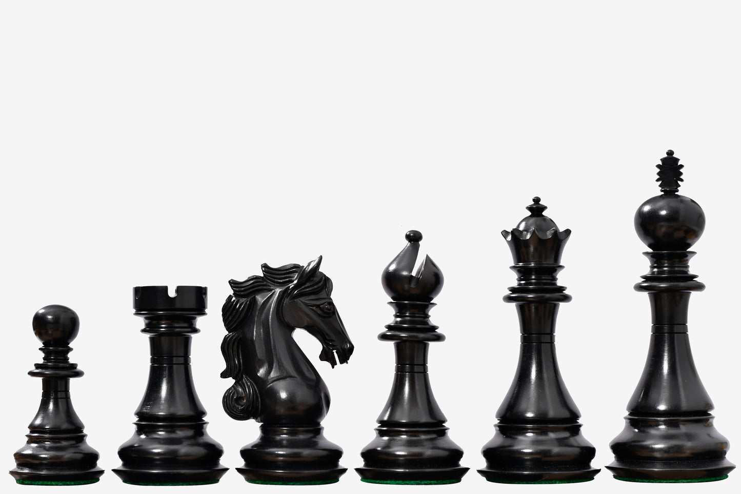 The Shera Series Staunton Triple Weighted Chess Pieces V2.0 in Ebonized / Boxwood - 4.5" King