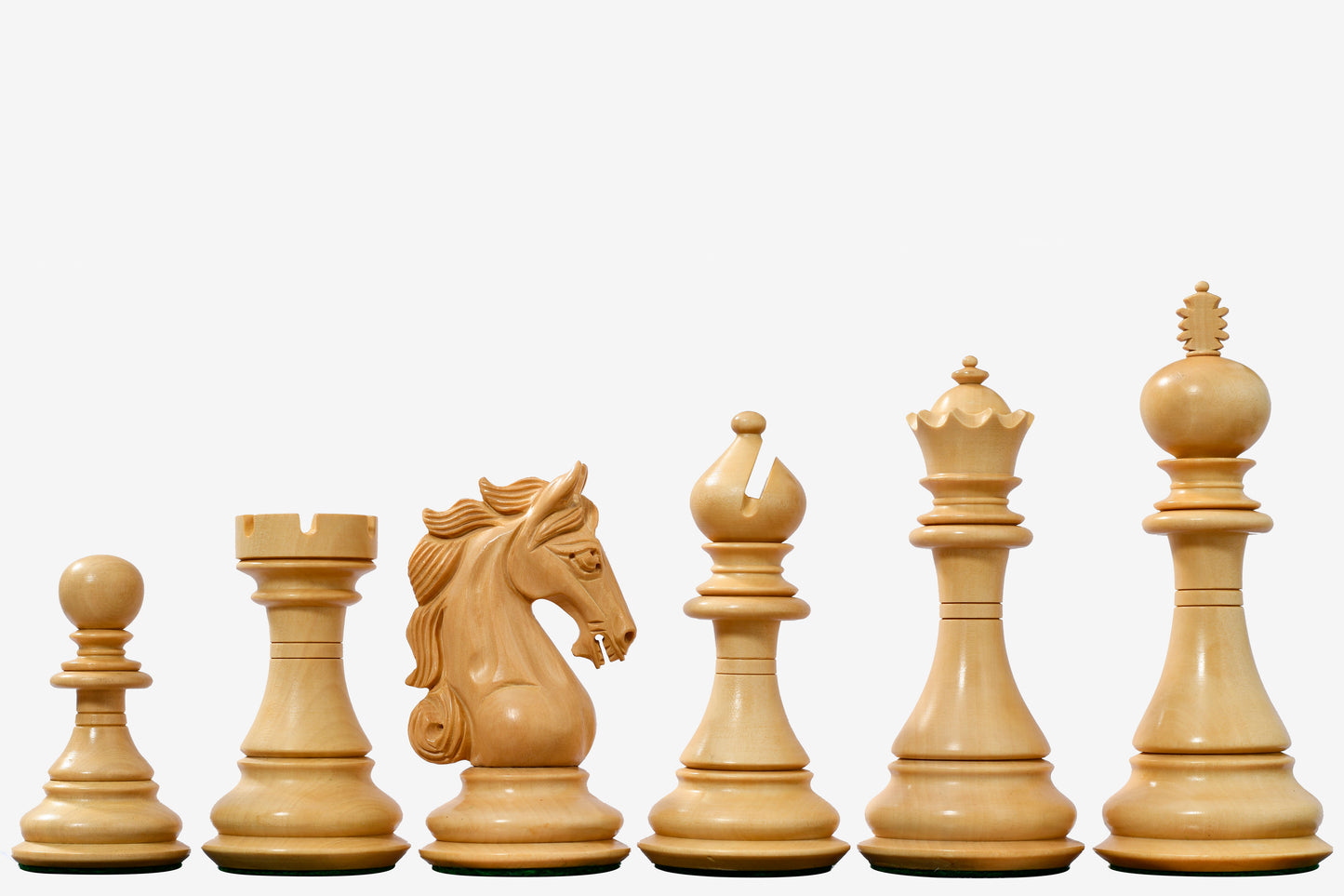 The Shera Series Staunton Triple Weighted Chess Pieces V2.0 in Ebonized / Boxwood - 4.5" King
