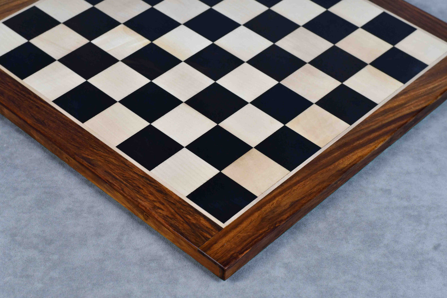Solid Ebony Maple Chess Board with Sheesham Border 17" (45 mm)